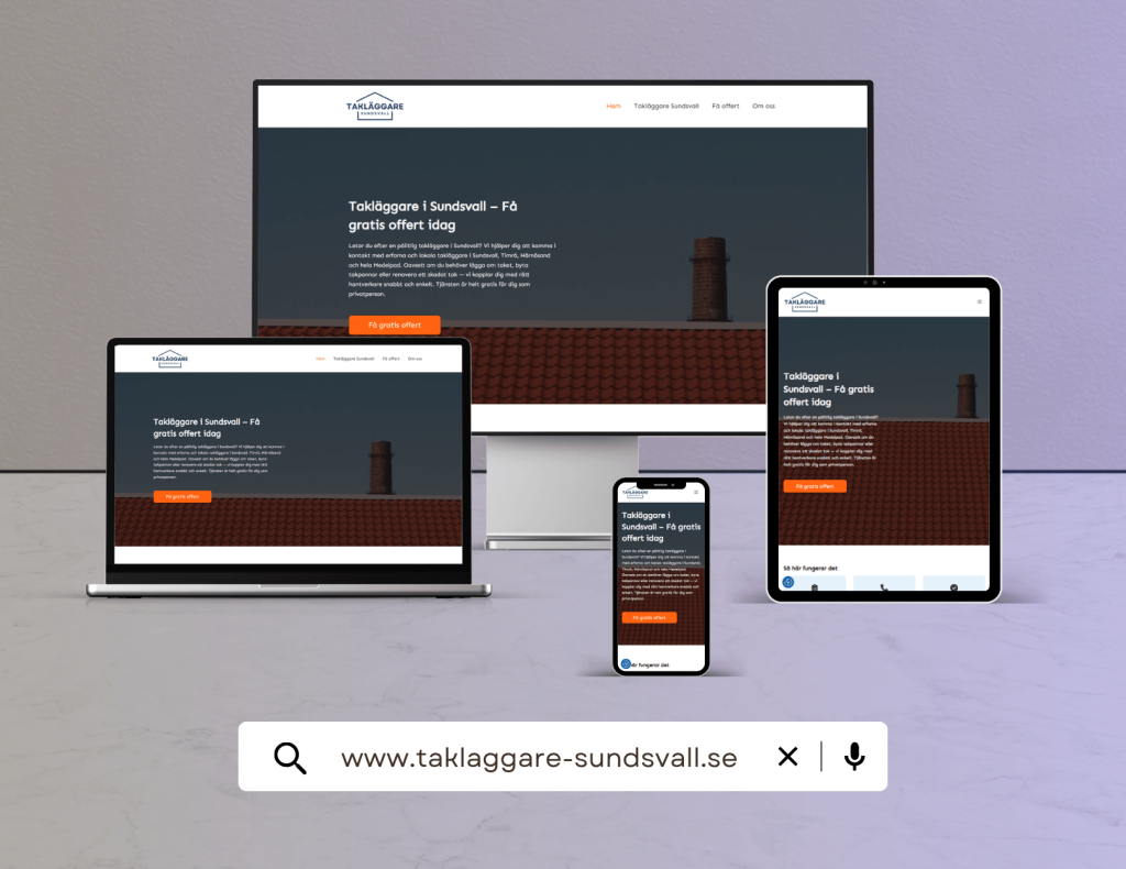 Takläggare Sundsvall - WordPress portfolio-projekt av pjwebb
